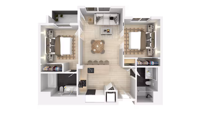 Two Bedroom Two Bath E 4-307 floor plan